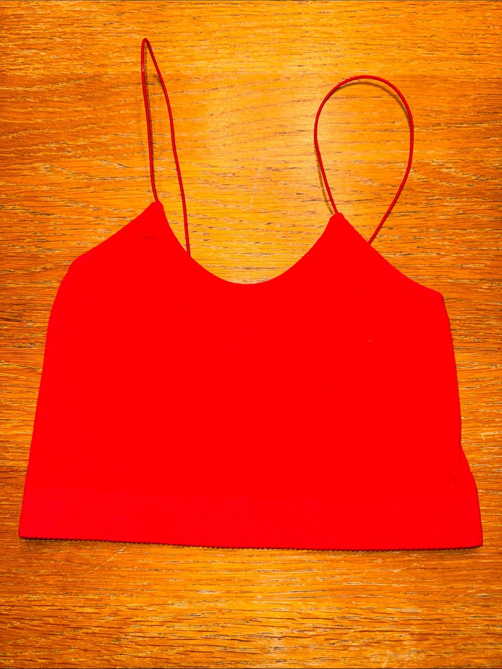 Primark Red Spaghetti-Strap Crop Camisole Top